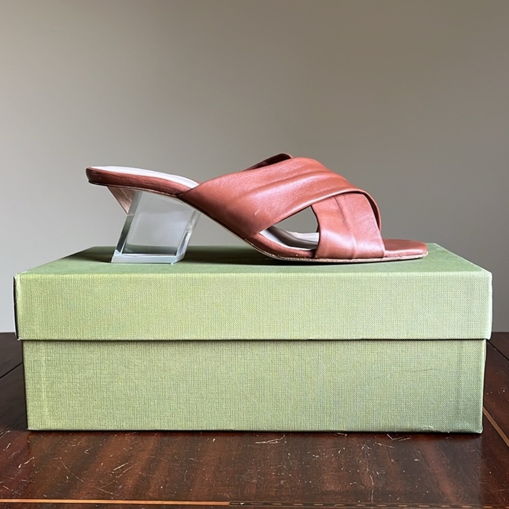 Daniele Ancarani - Lucite & Leather Slide - 39 / US 8.5-9 - EUC w toe nick